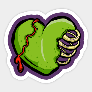 Love My Green Voodoo Dead Zombie Heart Sticker